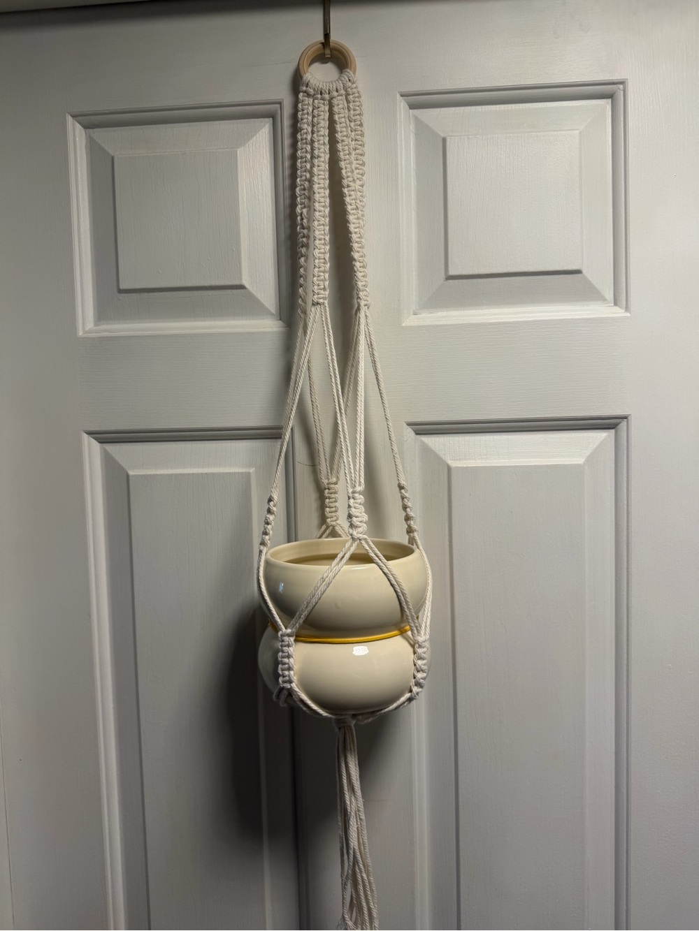 Handmade Macramé Hanging Planter - Cream